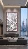 Hand-Painted Winter Landscape Traditional Chinese Silk Art 2 | Oil And Acrylic Painting in Paintings by Dynasty Artisan. Item made of wood with glass works with contemporary & eclectic & maximalism style