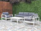 Manly 4-Piece Aluminium Outdoor Lounge Setting — White | Couch in Couches & Sofas by FurnitureOkay. Item made of aluminum