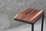 Live Edge Computer Side Table VENDOR HAZEL OAK FARMS | Tables by Hazel Oak Farms. Item composed of walnut and steel