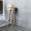 Lotus Floor Lamp | Lamps by Mianzi. Item made of bamboo with linen