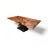 Carob & Copper Resin River Dining Table | Tables by Lumberlust Designs. Item made of wood with copper