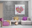 the heart of my love glow in the dark | Oil And Acrylic Painting in Paintings by Virginie SCHROEDER. Item composed of canvas and synthetic in minimalism or contemporary style