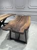 Live Edge Ancient Walnut Custom Dining Table | Tables by Tinella Collection. Item composed of walnut and synthetic in contemporary or country & farmhouse style