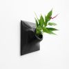 Node M Wall Planter, 9" Mid Century Modern Planter, Black | Plant Hanger in Plants & Landscape by Pandemic Design Studio. Item composed of stoneware in minimalism or mid century modern style