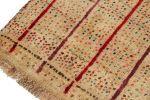Vintage Gabbeh Tribal Rug in Beige-Brown, Red Stripes | Area Rug in Rugs by Rug and Kilim