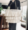 Tassel Boho Chandelier | Chandeliers by Lisa Haines. Item made of fiber works with boho style