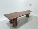 Paris Black Walnut Solid Wood Slab 10-14 Seater Table | Dining Table in Tables by Holzsch