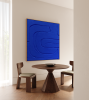 Blue 3D Textured Wall Art | Mixed Media by Serge Bereziak. Item composed of canvas & paper compatible with minimalism and contemporary style