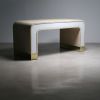 Linen and Bronze Coffee Table by Costantini, Cascata | Tables by Costantini Designñ. Item made of wood with fabric
