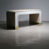 Linen and Bronze Coffee Table by Costantini, Cascata | Tables by Costantini Design. Item made of wood with fabric