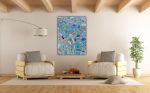 Beadwork | Oil And Acrylic Painting in Paintings by Anne Beletic | Private Residence in Dallas. Item made of canvas & synthetic
