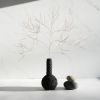 The Chimney Vase in Textured Carbon Black Concrete | Vases & Vessels by Carolyn Powers Designs. Item composed of concrete and glass in minimalism or contemporary style