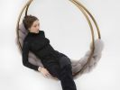 SWING PLAIT color variations with golden ring | Swing Chair in Chairs by Iwona Kosicka Design. Item made of cotton with steel