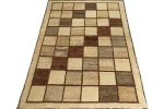 Vintage Gabbeh rug in Beige, Brown and Gray Square Geometric | Area Rug in Rugs by Rug and Kilim