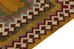 1980s Vintage Sofreh Kilim rug in Gold, Green and White | Area Rug in Rugs by Rug and Kilim