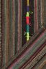 1950s Vintage chaput Kilim rug in Polychromatic Stripe | Area Rug in Rugs by Rug and Kilim