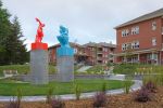 DE L'EAU SUR LE FEU | Public Sculptures by COOKE-SASSEVILLE. Item made of bronze with stone