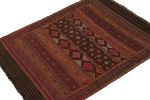 Vintage Baluch Tribal Kilim in Brown, Red & Orange Patterns | Area Rug in Rugs by Rug and Kilim