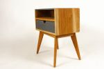 Abyslim | Nightstand in Storage by Curly Woods. Item made of oak wood with concrete works with mid century modern style
