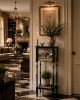 Hand-Painted Console Table with Ocelots & Mushrooms, Luxury Whimsical Furniture, Collector Statement Piece, Custom Art Entry Table | Tables by Birds and Gardens Inc. Item made of oak wood compatible with boho and eclectic & maximalism style