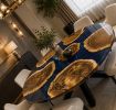 Blue Round Epoxy Dining Table, Handmade Resin Table | Tables by Innovative Home Decors. Item made of wood works with country & farmhouse & art deco style