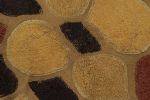 Vintage Geometric Gold Brown and Orange Wool Shag Pile | Area Rug in Rugs by Rug and Kilim