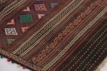 Vintage Persian Soumak Kilim, Deep Earth Tones with Diamond | Area Rug in Rugs by Rug and Kilim