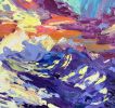 "Delicate glow of light" original palette knife oil | Oil And Acrylic Painting in Paintings by OXYPOINT. Item composed of wood and canvas in contemporary or eclectic & maximalism style