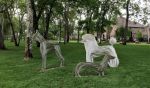 SIENNA PLANTATION KENNEL COLLECTION | Public Sculptures by jim collins sculpture. Item composed of steel