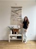 Handwoven Vertical Wall Tapestry "Stone River" | Wall Sculpture in Wall Hangings by Tissage Sauvage. Item composed of wood & cotton compatible with boho and country & farmhouse style