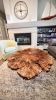 Peruvian Pepper Burl 50" Round Live Edge Coffee Table | Tables by Lumberlust Designs. Item composed of wood & steel