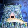 Frank the Fisher Bear | Prints in Paintings by Andi Williams Art. Item made of canvas works with country & farmhouse & rustic style
