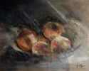 Pomegranates (Granadas) | Oil And Acrylic Painting in Paintings by Jesnagar. Item made of wood works with country & farmhouse & industrial style
