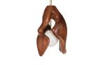 Tulip Pendant Lighting Walnut Wood with Opal Shade | Pendants by Amorph. Item made of brass