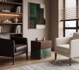 Ming Aesthetics Side Table in Solid Wood and Natural Marble | Tables by Dynasty Artisan. Item composed of wood & marble compatible with minimalism and contemporary style