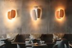 Clipper 3 | Layered Architectural Ceramic Wall Sconce | Sconces by Naaya Studio. Item made of wood with metal works with minimalism & mid century modern style