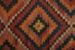 Vintage Afghani Kilim Runner Orange Diamond Pattern Tribal | Area Rug in Rugs by Rug and Kilim