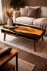 Black Acacia Live Edge Coffee Table with Black Epoxy – Moder | Tables by DapperwoodSF. Item made of wood works with mid century modern & contemporary style