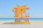 3rd Street-Miami Lifeguard Chair (Pink) | Photography by Richard Silver Photo. Item composed of paper in contemporary or coastal style