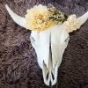 White Buffalo with Flower Crown | Ornament in Decorative Objects by Gypsy Mountain Skulls. Item works with contemporary & country & farmhouse style