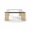 Travertine Glass Coffee Table - Custom Marble Coffee Table | Tables by TigerWoodAtelier. Item made of metal & marble compatible with minimalism and mid century modern style