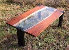 Contemporary coffee table, steel, walnut and glass | Tables by Aaron Smith Woodworker. Item made of walnut & steel compatible with boho and contemporary style