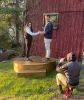 Wedding 2 Tier Wood Round Ceremony Platform Podium | Furniture by Basemeant WRX | Beach Plum Farm in West Cape May. Item composed of wood