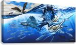 Atlantic Harmony Sailfish - Original Paintings | Oil And Acrylic Painting in Paintings by D.Friel / Connected By Water, LLC