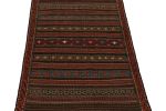 Vintage Baluch Tribal Kilim, Brown and Orange Geometric | Area Rug in Rugs by Rug and Kilim