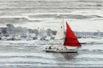 Scarlet Sails | Oil And Acrylic Painting in Paintings by Irena Orlov. Item composed of canvas and synthetic