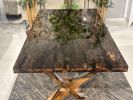 Bark & Moss Epoxy Resin Dining - Conference Room Table | Dining Table in Tables by Tinella Collection. Item composed of oak wood in minimalism or art deco style
