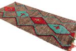 Vintage Moroccan Runner Rug in Red with Beige and Blue | Area Rug in Rugs by Rug and Kilim