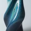 Abstract vase - Glossy gradient blue-black / T-15 | Vases & Vessels by BinaryCeramics. Item made of ceramic works with art deco style