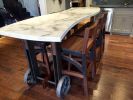 Rolling Concrete & Steel Bar Table | Cocktail Table in Tables by Alicia Dietz Studios. Item made of walnut with steel